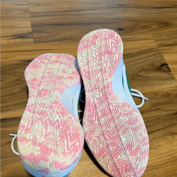 Women's Green and Pink custom Nike Sabrina’s - Picture 4 of 6
